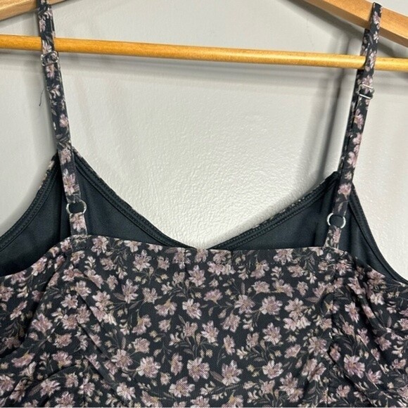 Free press women’s size small floral mesh cami tank top bodysuit blue/gray 152B5 - Picture 10 of 10